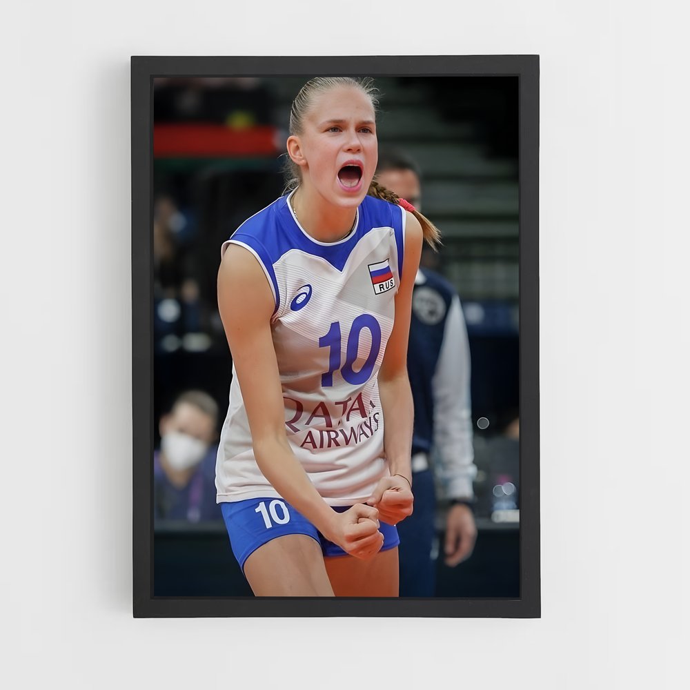 Poster L'Équipe de Russie en Action – affiche Volleyball (vue 2)